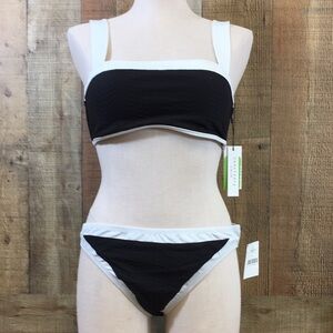 Repreve Swimsuit Womens Large Black‎ White Two Piece Swimwear Summer